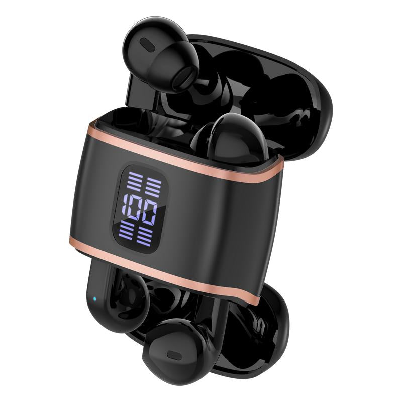 [4 Pods] 2-In-1 J40 Wireless Earbuds | 2 Pairs in 1 Case | Perfect for Couples & Gifting | 120H Battery - Black/White